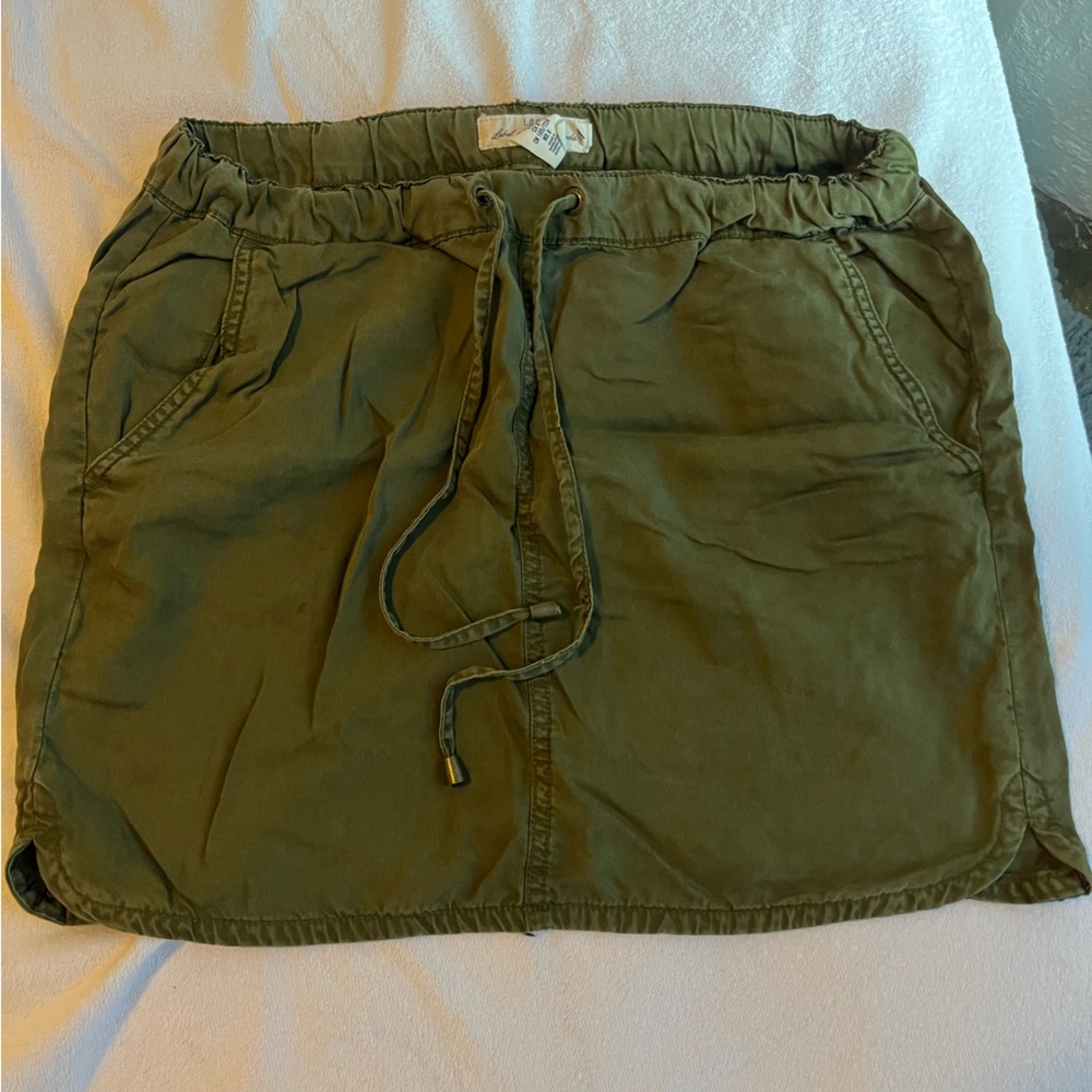 Green cargo style skirt